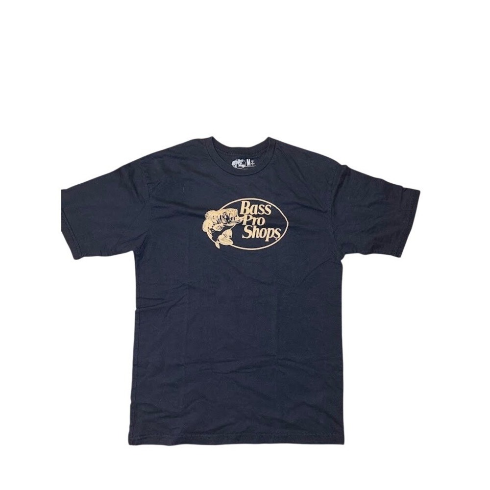 Bass Pro Shops Mens Graphic T-Shirt Navy Blue Logo Cotton Short Sleeve Size M
